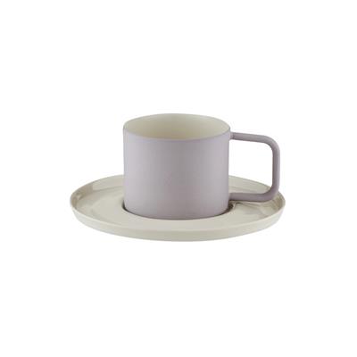 Josephine Handmade Porcelain Turkish Coffee Cup & Plate / Lilac (Mat) 