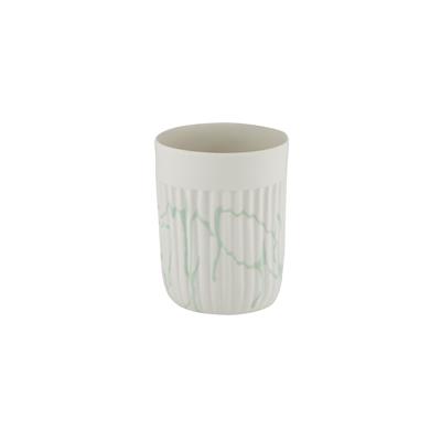 Love Edward Double Espresso Cup / White - Pistachio Green