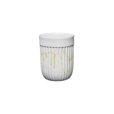 Love Edward Double Espresso Cup / White - Yellow