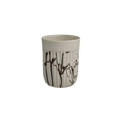 Love Edward Double Espresso Cup / White - Brown