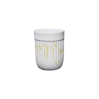 Love Edward Double Espresso Cup / White - Yellow