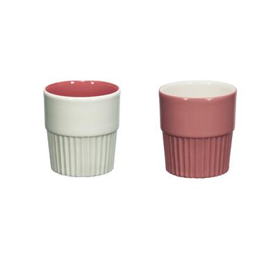 Love Edward Espresso Cup - 2 Pieces / White - Pink