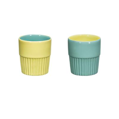 Love Edward Espresso Cup - 2 Pieces / Yellow - Mint Green