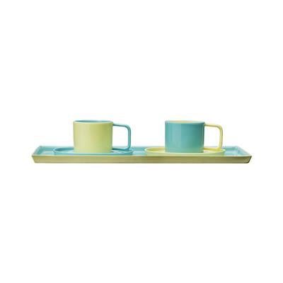 Product Set - 2-Cup & Plate and Tray / Yellow - Mint Green