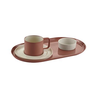 Product Set - Cup & Plate, Turkish Delight Bowl and Tray / Brick Red