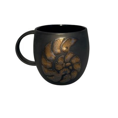 Yumy Mug / Siyah Deniz Kabuğu Desenli