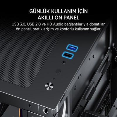 JAMES DONKEY STARK S801 7X ARGB 650W GAMING CASE BLACK