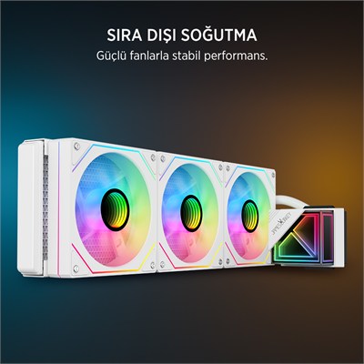 James Donkey Lugis JDC360 ARGB 360mm Beyaz Sıvı İşlemci Soğutucu AM5 ve LGA1700 Uyumlu