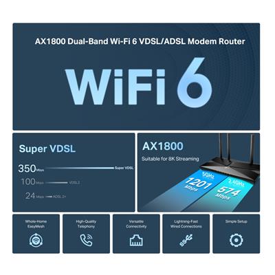 TP-LINK ARCHER VX1800V VDSL /ADSL MODEM ROUTER