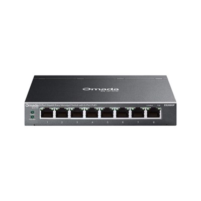 TP-LINK OMADA ES208GP 8PORT YÖNETİLEBLR 64W POE