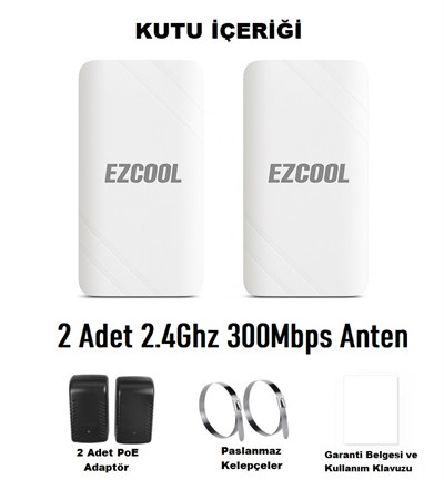 EZCOOL EZ-W240AN DIŞ ORTAM (2.4GHz 300Mbps 1KM) ACCESS POİNT