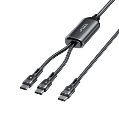 UNITEK 2 SI 1 ARADA TYPE-C HIZLI ŞARJ KABLO (C14146ABK01-1.8M)
