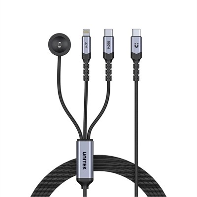 UNITEK USB-C 3 U 1 ARADA 100 W HIZLI SARJ KABLOSU 1.2M (C14180AGY01-1.2M)
