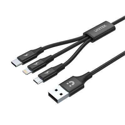 UNITEK USB-A 3 U 1 ARADA HIZLI ŞARJ 1.2MT 2.4A (C14049BK)