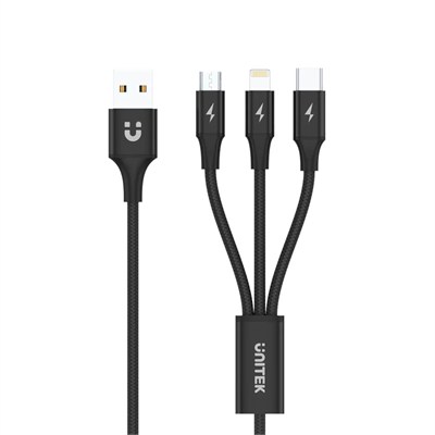 UNITEK USB-A 3 U 1 ARADA HIZLI ŞARJ 1.2MT 2.4A (C14049BK)