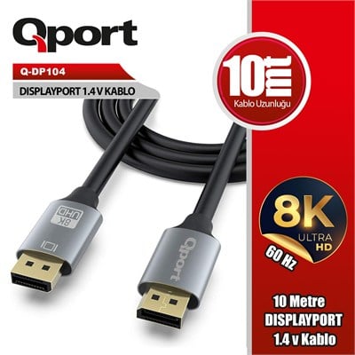 QPORT Q-DP104 DISPLAY PORT 1.4V 10MT KABLO