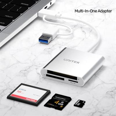 UNITEK USB-C KART OKUYUCU SD/CF/MICROSD (Y-9313D)