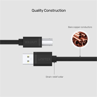 UNITEK USB-A TO USB-B YAZICI KABLO 2MT (Y-C4001GBK