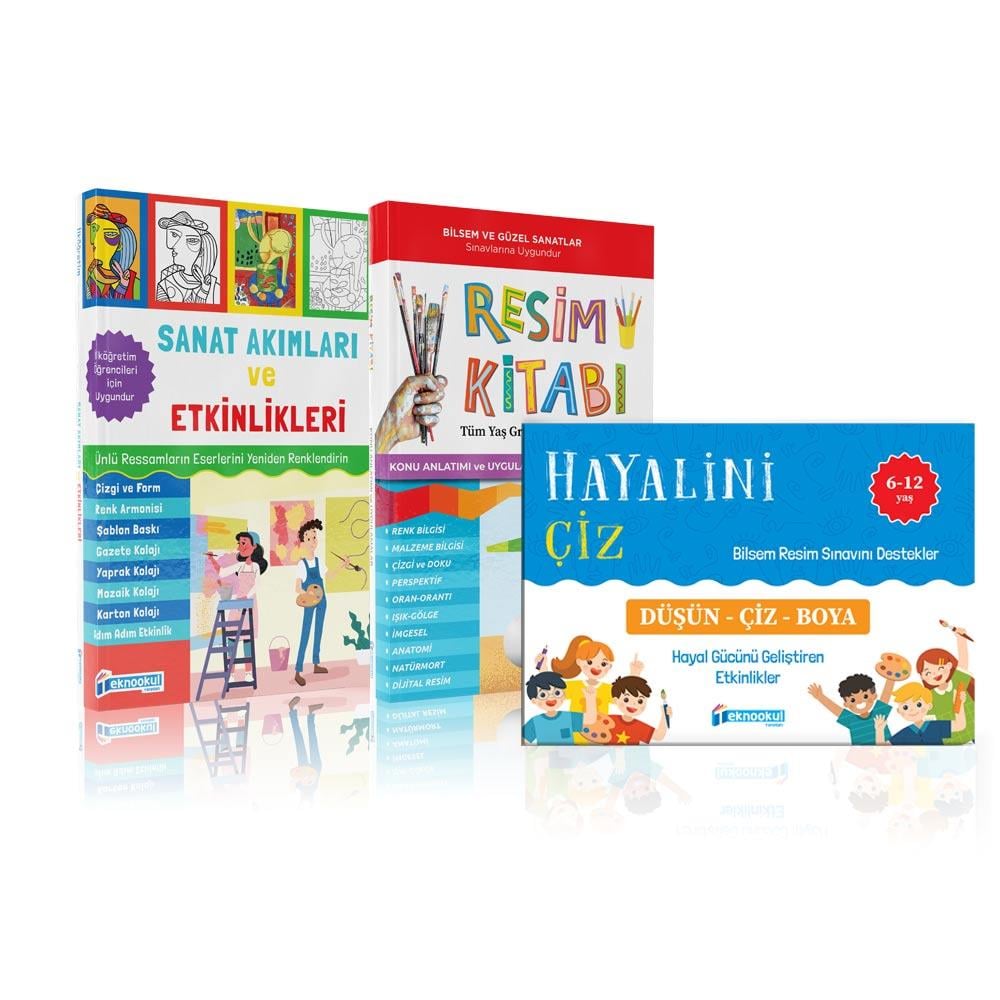 Teknookul Bilsem Resim Seti 3'Lü Set(Resim Kitabı, Sanat Akımları Ve Hayalini Çiz)     