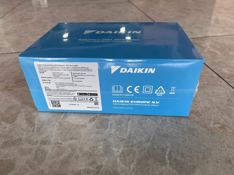 Daikin-DBRTMRFNAATR-Daikin D-Sense Modülasyonlu Kablosuz Oda Termostatı-Modülasyonlu, Akıllı Online Özellikler / D2-BTR ile biten kombilerle uyumludur.