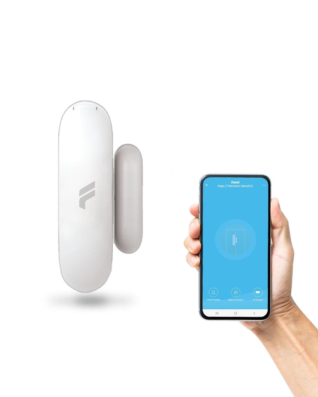 Fonri Wi-Fi Akıllı Kablosuz Kapı Pencere Sensörü, Mobil Bildirim, Uzaktan Takip, Google Asistan Ve Tuya