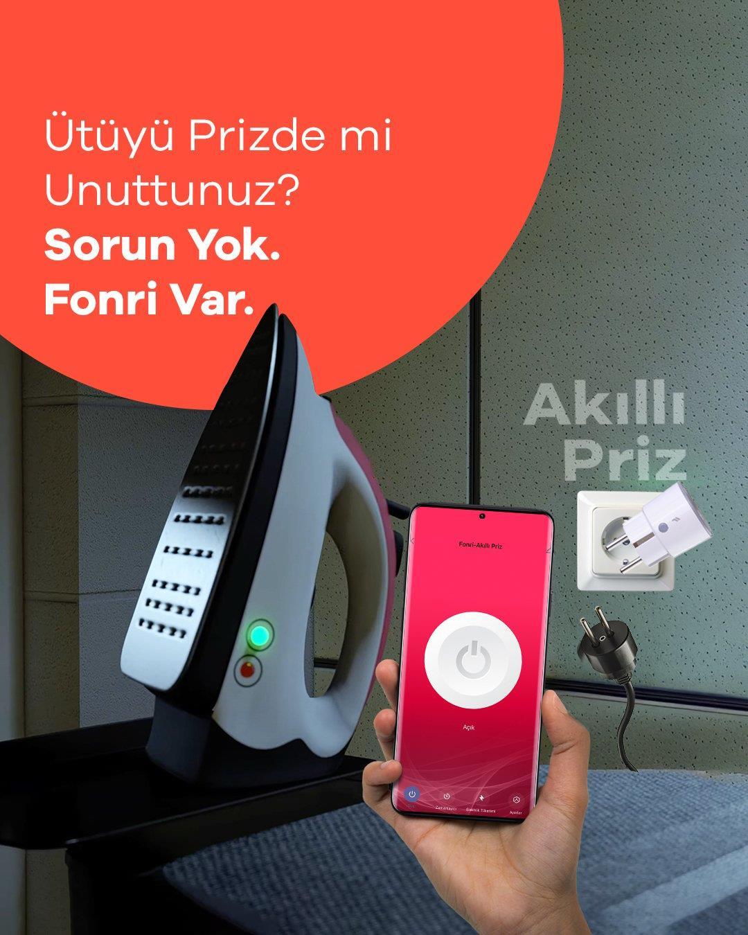 Fonri Wi-Fi Akıllı Priz NAS-WR01W6 Akıllı Priz Akım Korumasız