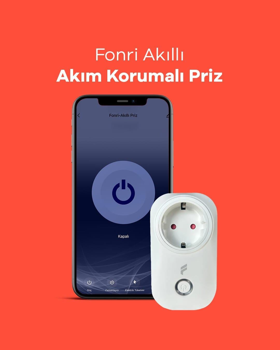 Fonri Wi-Fi Akıllı Priz Akım Korumalı