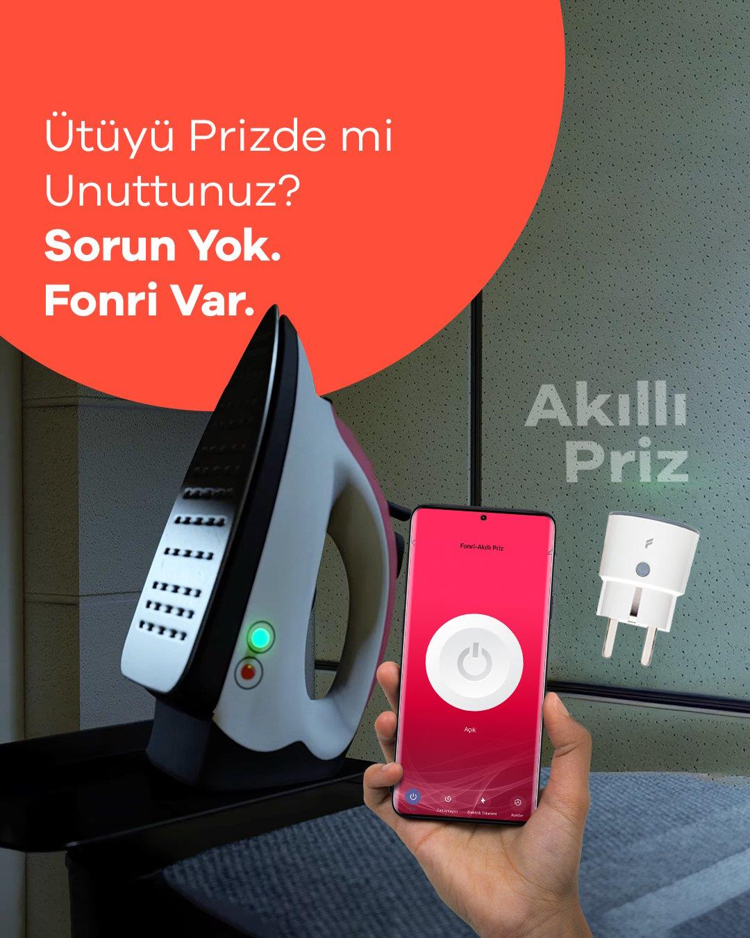 Fonri Wi-Fi Akıllı Priz NAS-WR01W6 Akıllı Priz Akım Korumasız