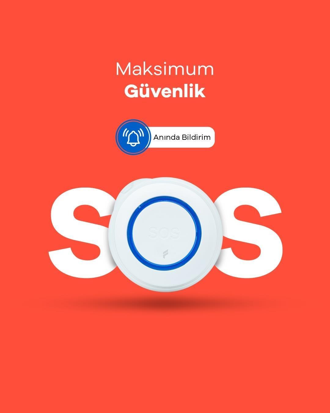 Fonri Wi-Fi Akıllı Kablosuz SOS Panik Butonu, 2 Yıl Garantili, Google Asistan ve Tuya Destekli, Wifi, Çoklu bildirim KR-WE571