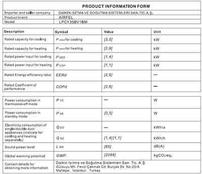 Airfel Mobil Klima LPCY35BM 12000 BTU/h