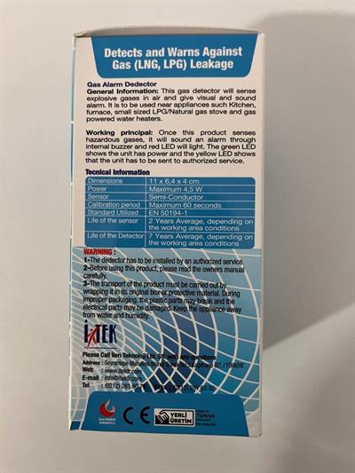 Alarmlı Gaz Dedektörü-(LNG/LPG Algılar) Gas Dedektor/Alarm