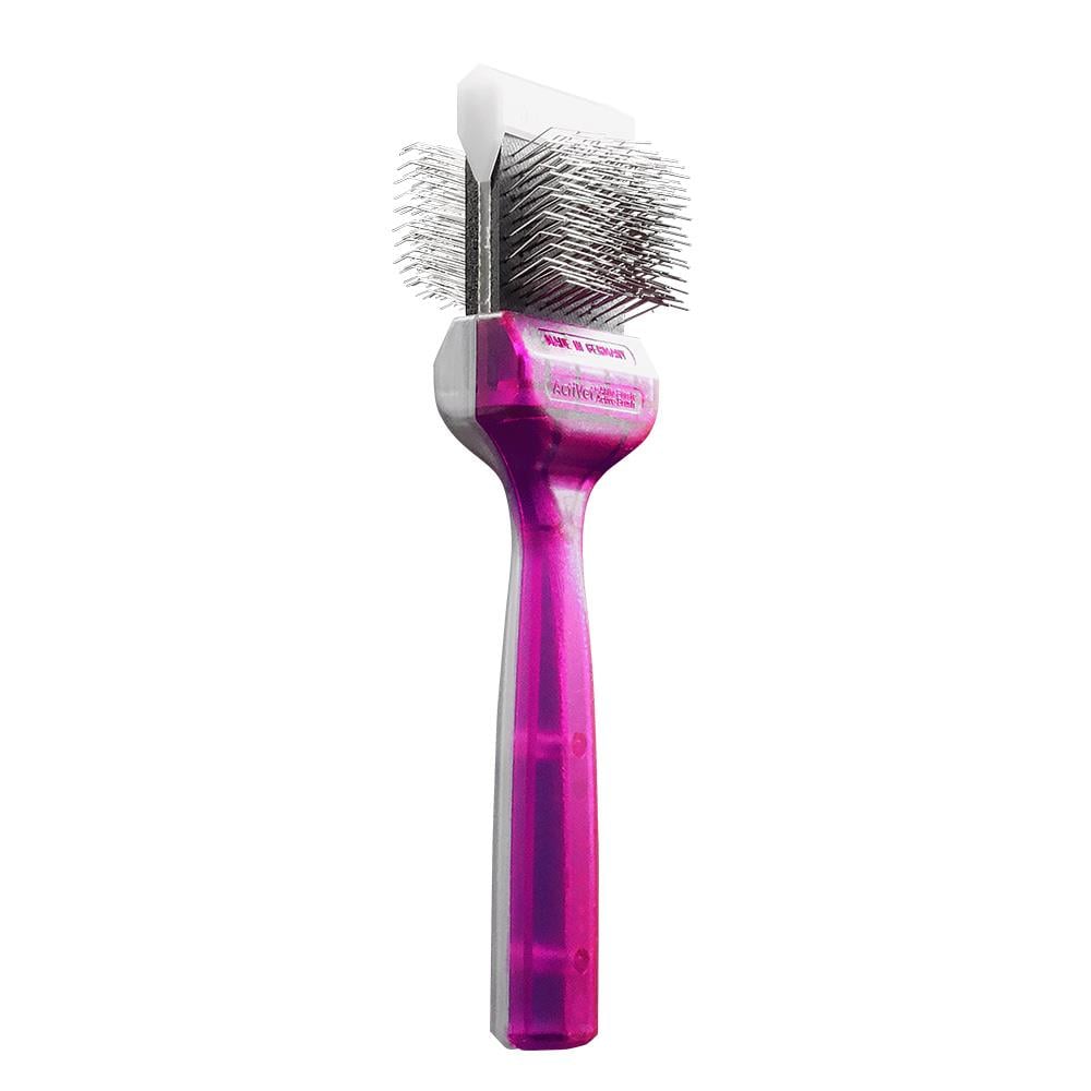 ActiVet Tufffinish Coater 2in1 Lila&Silver 45mm - Yoğun/Kalın/Gür Kürklü Köpekler İçin Bakım Fırçası