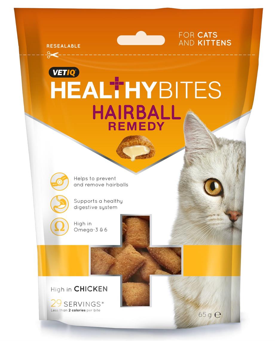 Healthy Bites Hairball Remedy Real Chicken - Gerçek Tavuk Etli Hairball Kedi Ödülü - 65gr