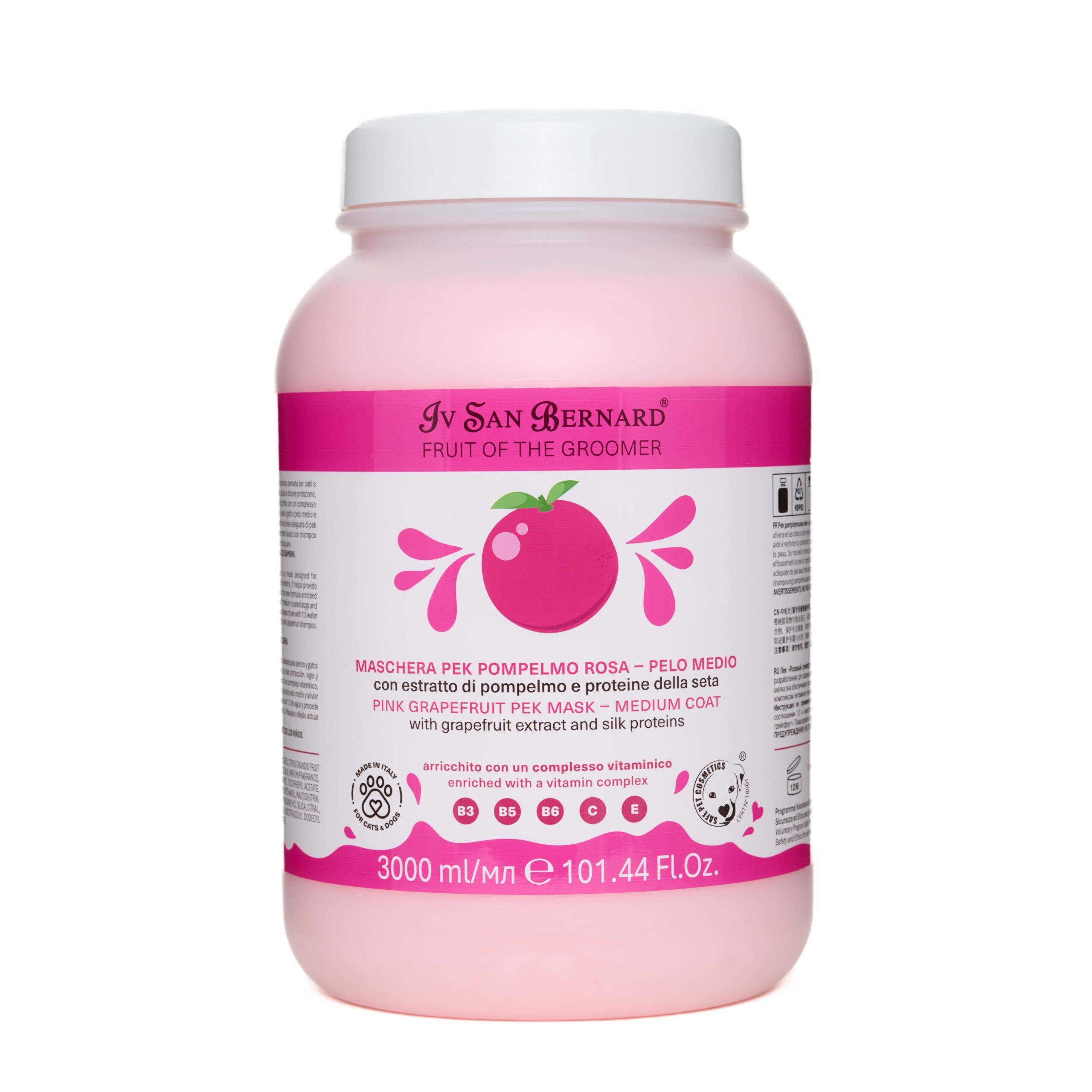 Pink Grapefruit Mask Medium Hair- Orta Uzunluktaki Kürke Sahip Kedi ve Köpekler İçin Greyfurtlu Bakım Maskesi