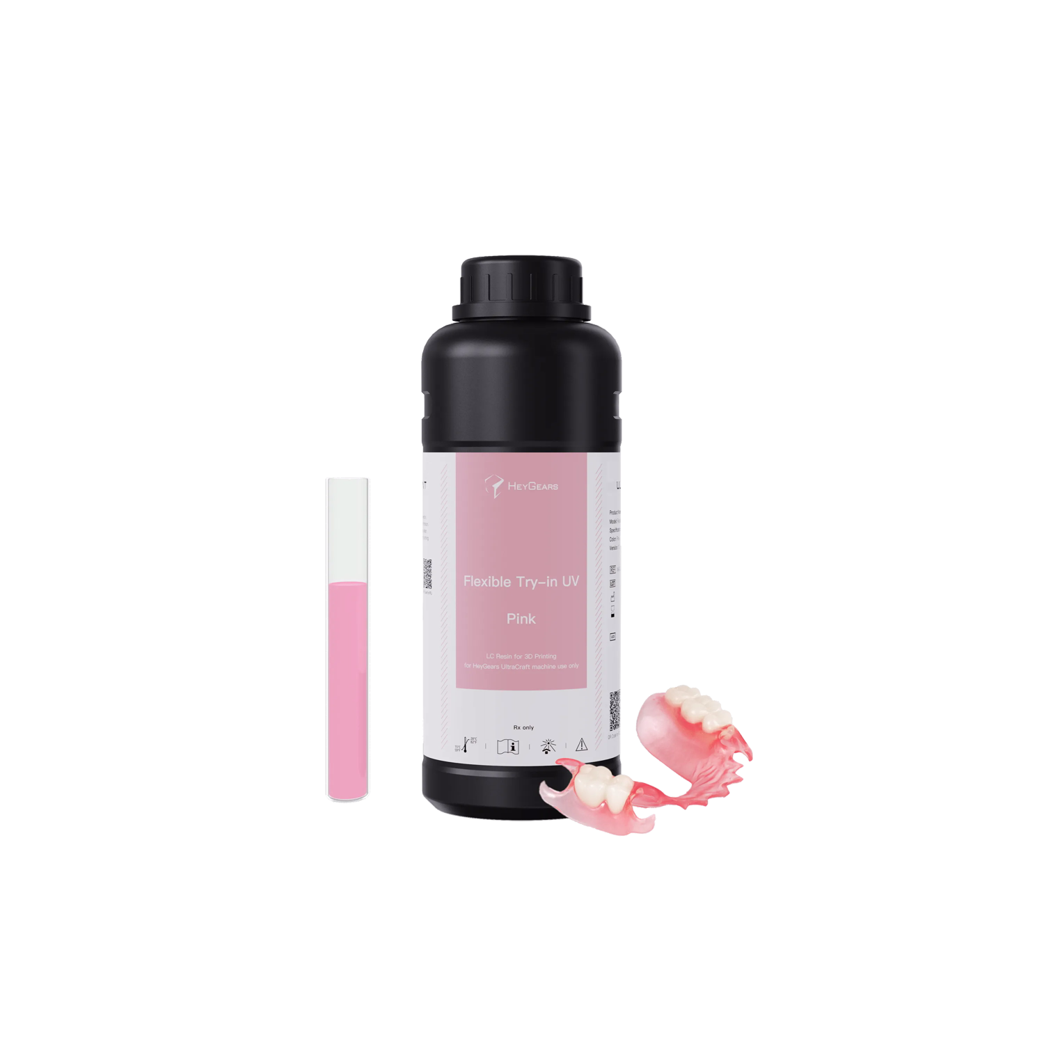 HeyGears UltraPrint Flexible Denture UV 1.0 Pink 500gReçinelerHeyGearsAsil Dental
