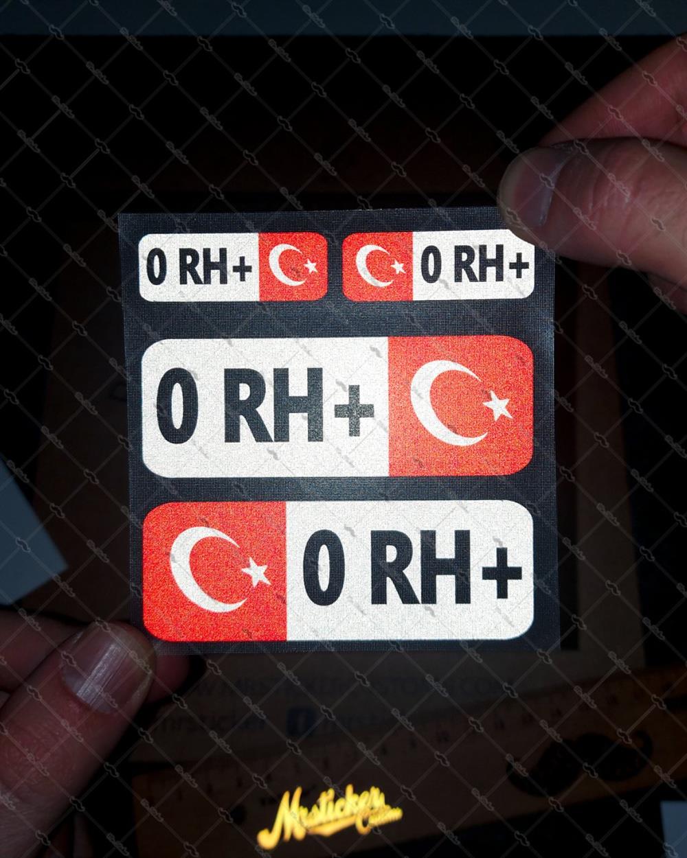 BT02 Reflektif 0 Rh Pozitif (+) Kan Grubu Etiket Seti