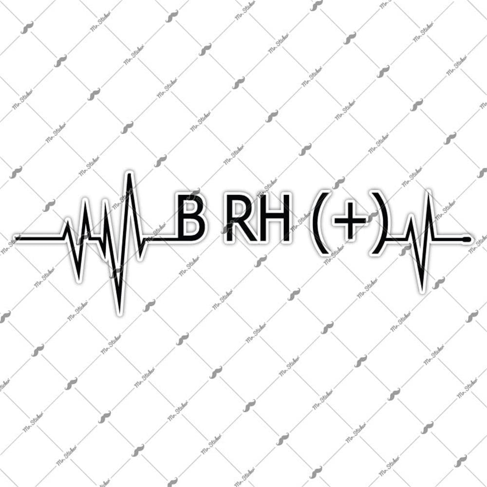 BT45S Kalp Ritmi Desenli B Rh Pozitif (+) Kan Grubu Etiketi - 2 li Set