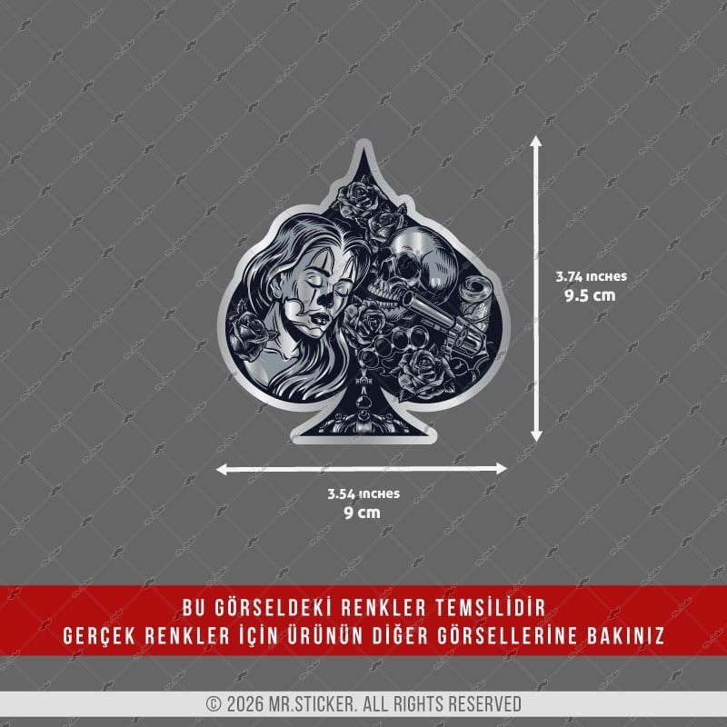 CHR13 Krom Seri Gangsta Motifli Maça Ası Etiketi