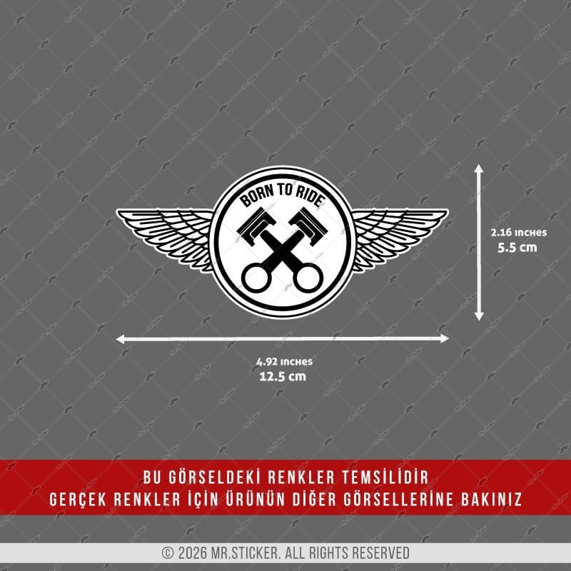 CHR31 Krom Seri Born to Ride Yazılı Etiket