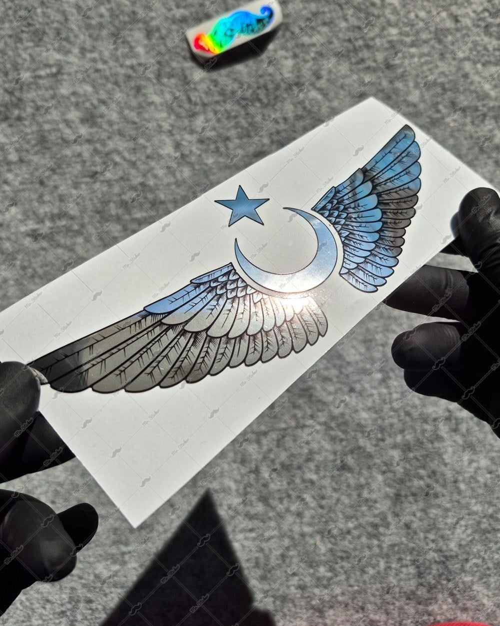 CHR7 Krom Seri Kanatlı Ay Yıldız Etiketi