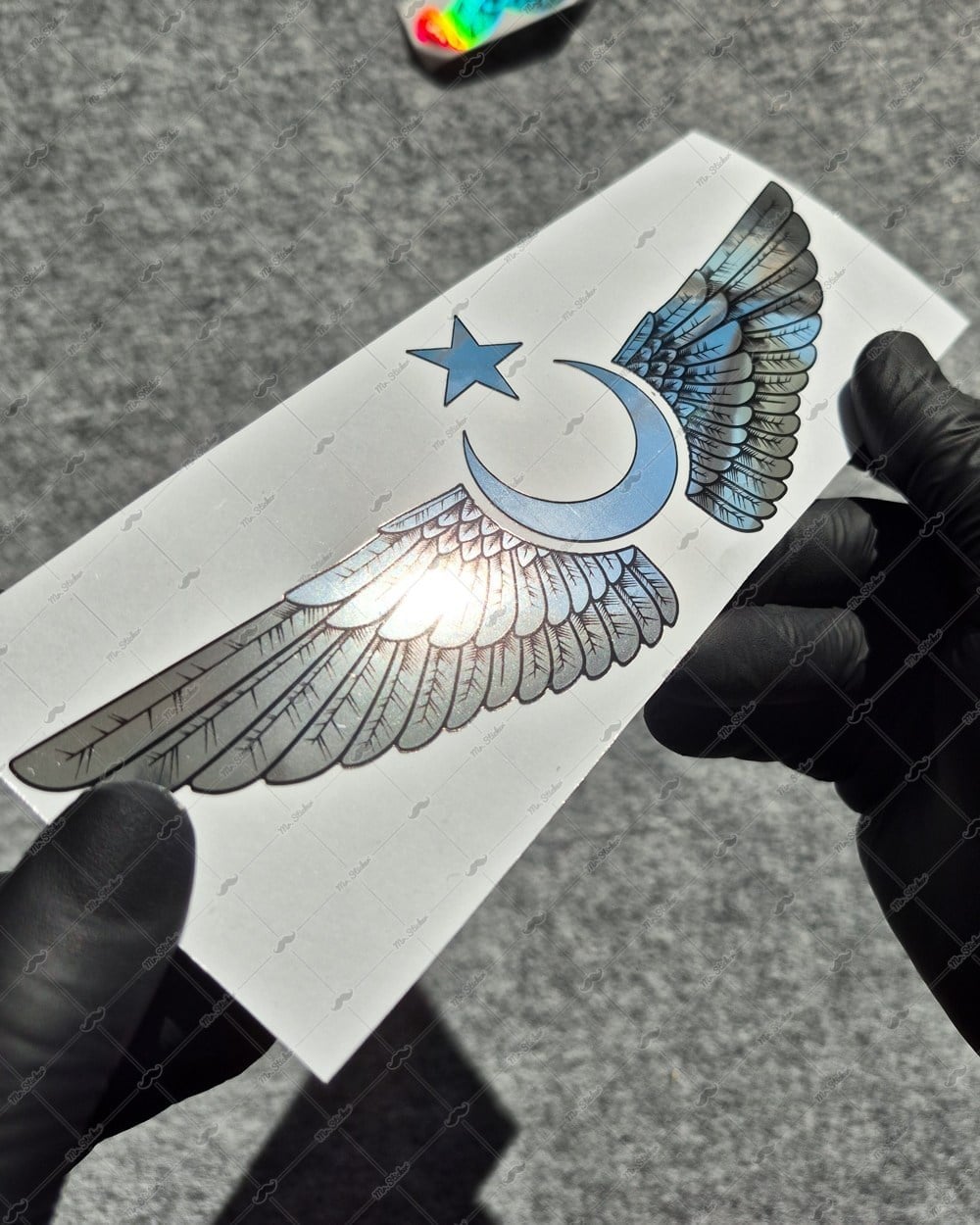 CHR7 Krom Seri Kanatlı Ay Yıldız Etiketi