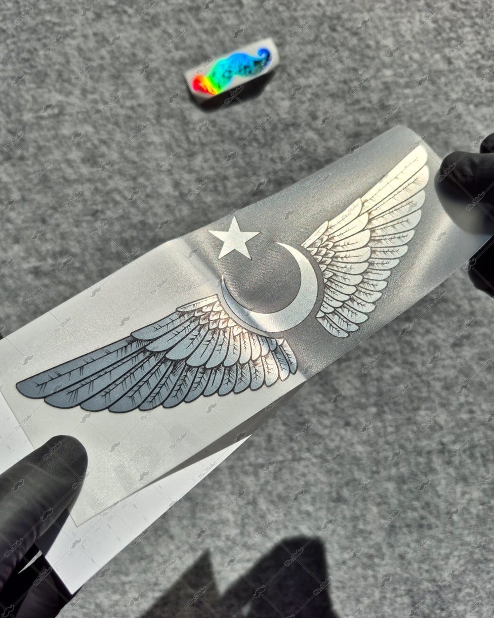 CHR7 Krom Seri Kanatlı Ay Yıldız Etiketi