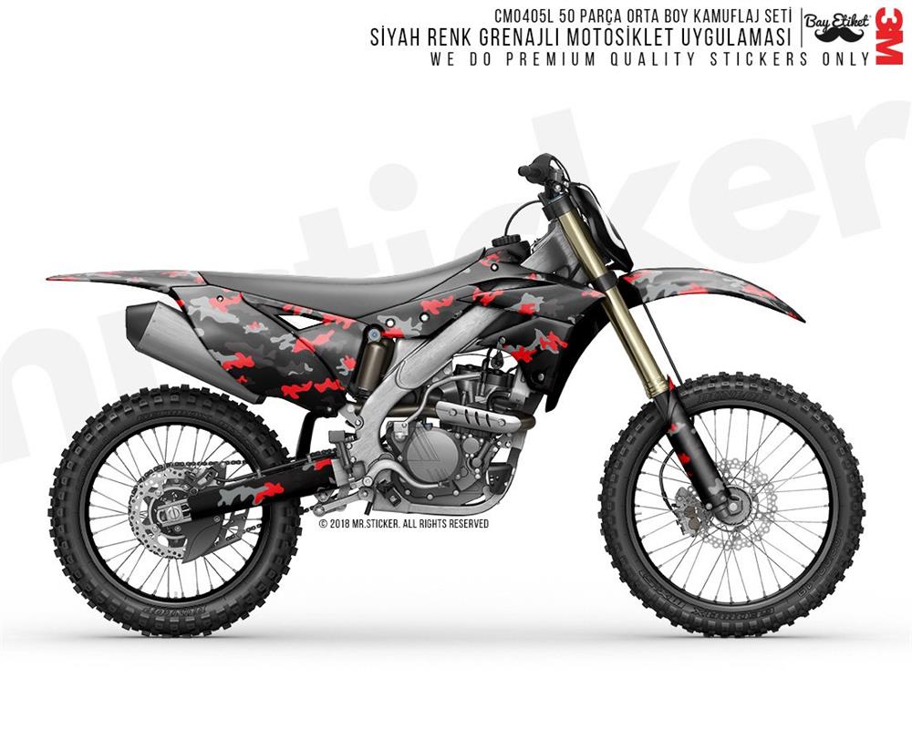CMO405L - Motosiklet Kaplamaya Uygun 50 Parca Orta Boy Kamuflaj Seti
