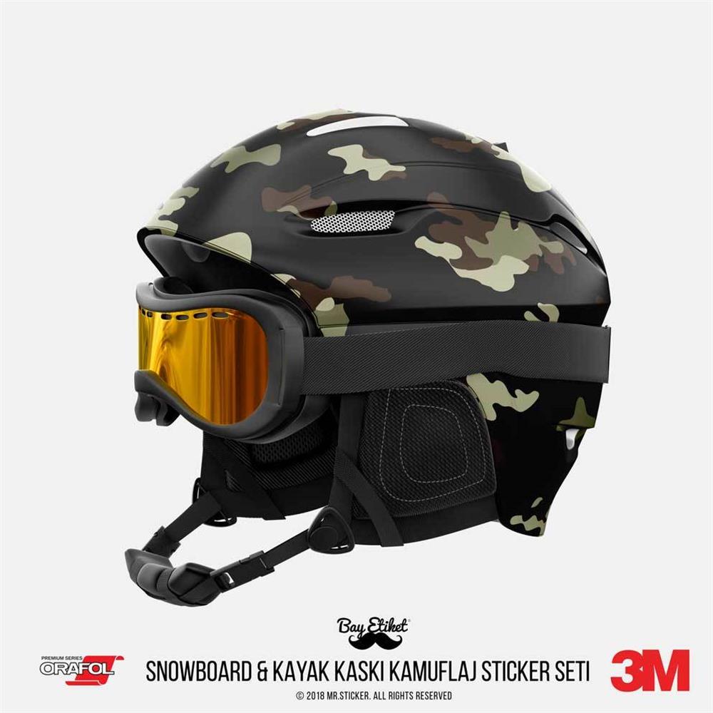 CMO407SS - Snowboard Kaski ve Board Kaplamaya Uygun 34 Parca Kucuk Boy Kamuflaj Seti