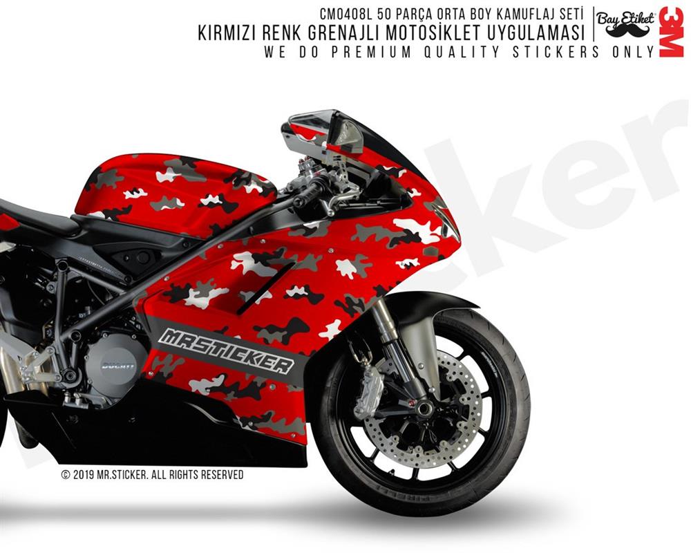 CMO408L - Motosiklet Kaplamaya Uygun 50 Parca Orta Boy Kamuflaj Seti