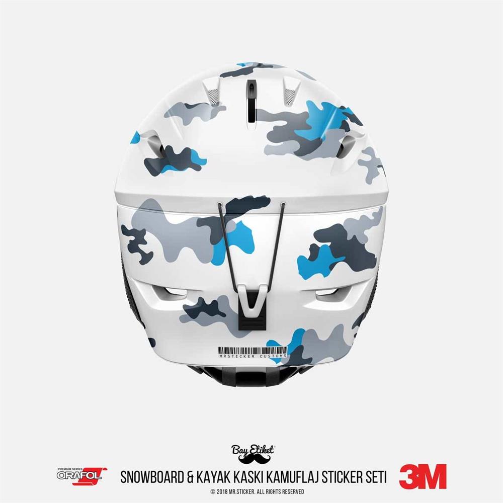 CMO410SS - Snowboard Kaski ve Board Kaplamaya Uygun 34 Parca Kucuk Boy Kamuflaj Seti