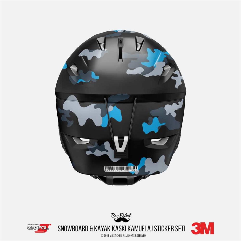 CMO410SS - Snowboard Kaski ve Board Kaplamaya Uygun 34 Parca Kucuk Boy Kamuflaj Seti