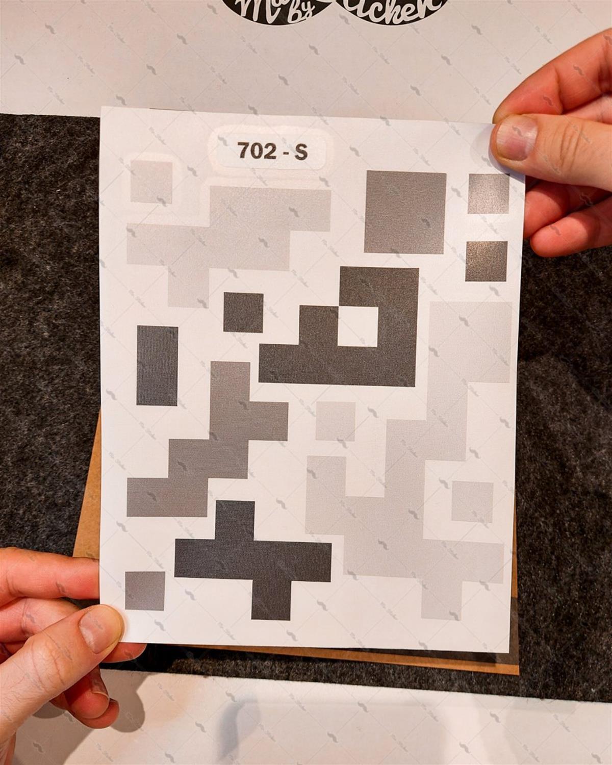 CMO702 Motosiklet Kaplamaya Uygun Pixel Kamuflaj Seti Soluk Beyaz-Gri-Fume Renk