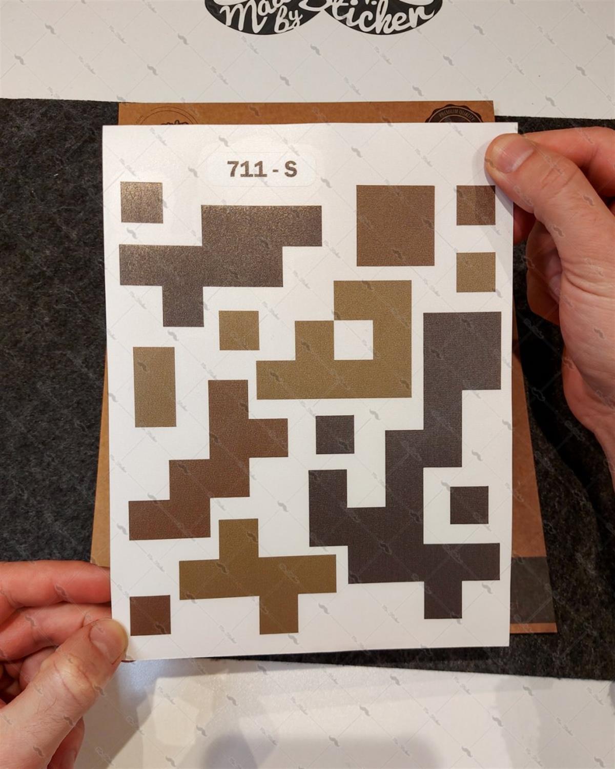 CMO711 Motosiklet Kaplamaya Uygun Pixel Kamuflaj Seti Kahverengi Tonları