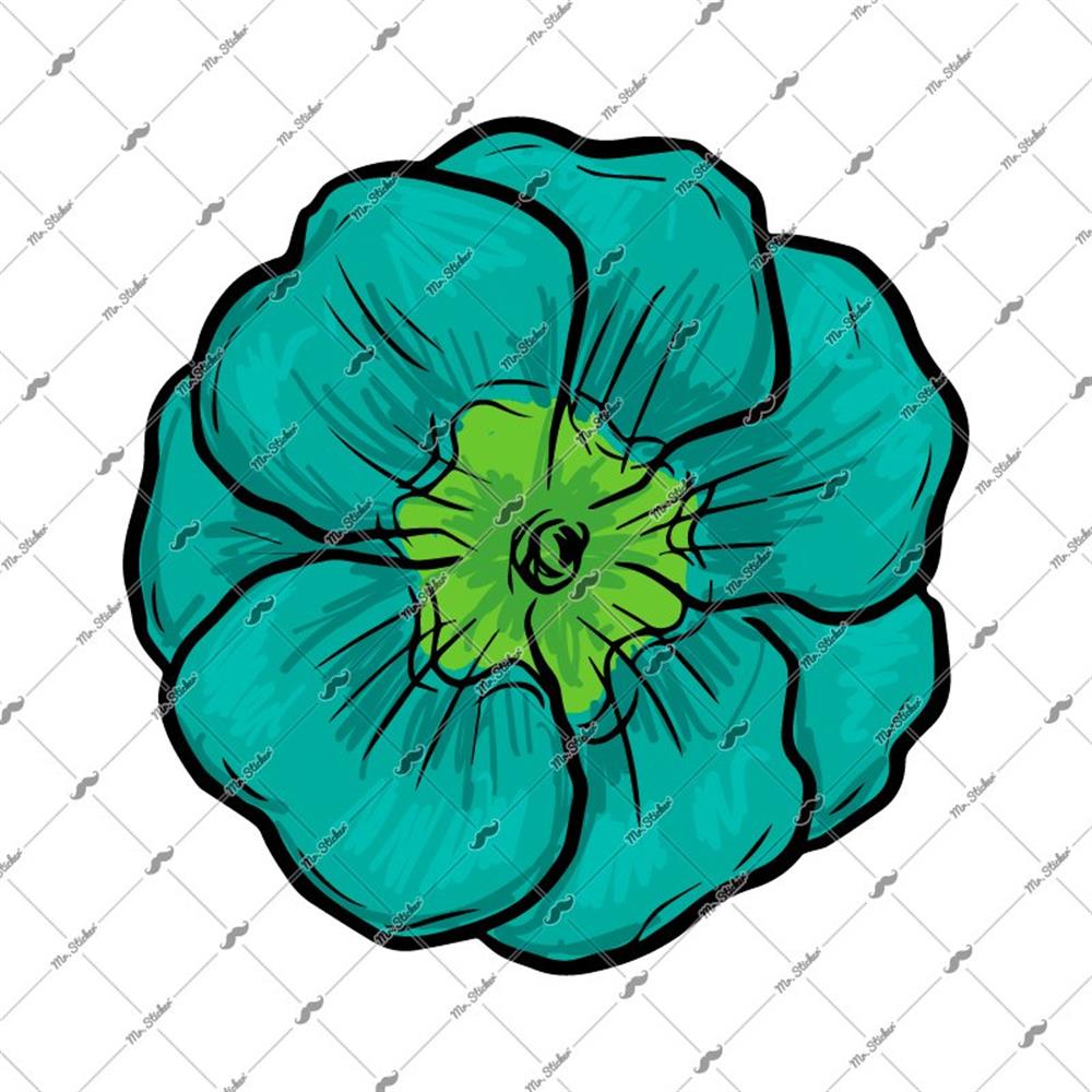 FLW7 Yesil Cicek Etiketi Pastel Renk